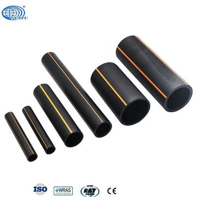 Schwarzes ISO9001 HDPE-Erdgas-PE-Rohr mit orangefarbenem Streifen